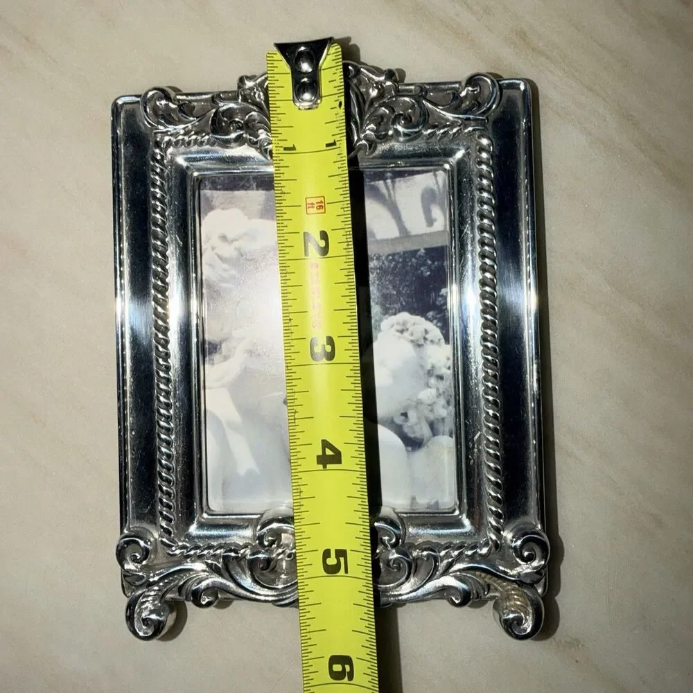 Brighton Vintage Napoleon Photo Frame SilverTone Ornate Baroque Small Taiwan